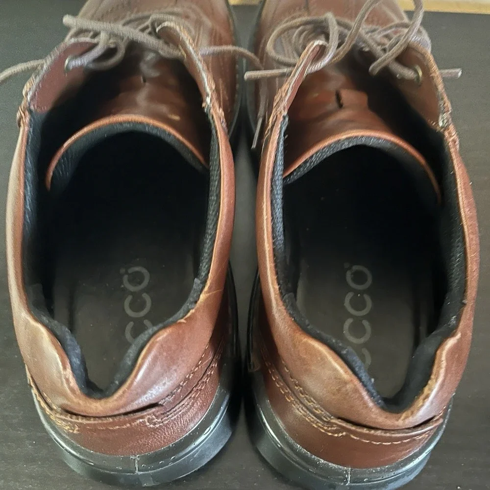 Ecco Mens Neoflexor‎ Oxford  Cognac Lace Up Low Top Bicycle Toe US 9/9.5 EU 43